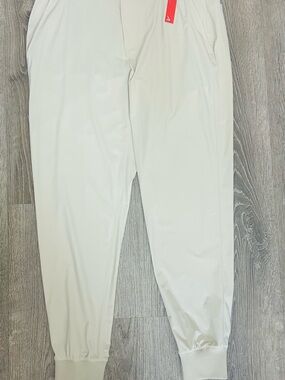 Men's Light Cream Jogger Pants with Elastic Cuffs